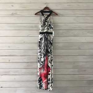 Bisou Bisou Floor Length Animal Floral Dress